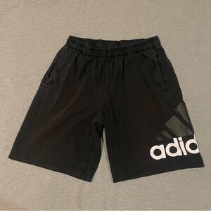 Adidas Black Cotton Blend Athletic Shorts Size Medium Elastic Waist Pockets